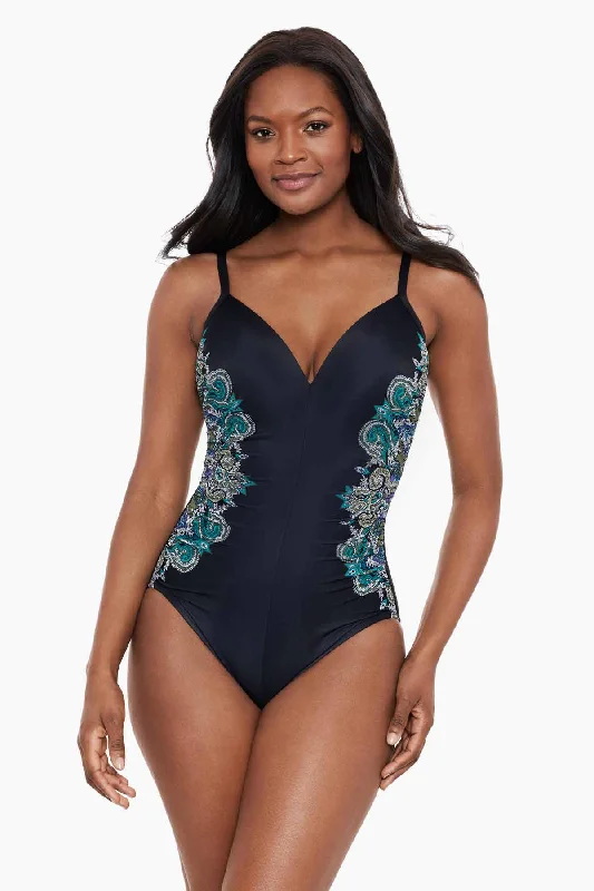 Striped women swimwear with a classic pattern for a timeless beach lookPrecioso Temptation One Piece Swimsuit