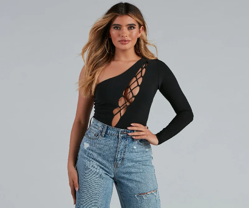 Wrap - Style Women Long Sleeve Top for a Versatile FitHave We Met Lace-Up Bodysuit