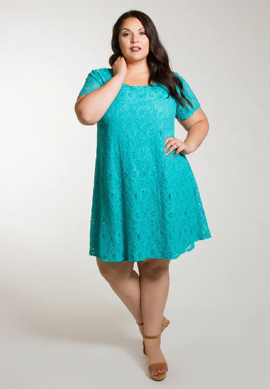 Lace - Trimmed Women Long Sleeve Top for an Elegant LookKaye Lace Dress