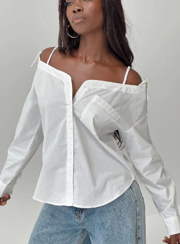 Ruffled Cuff Women Long Sleeve Top with a Feminine TouchHarkley Long Sleeve Top White