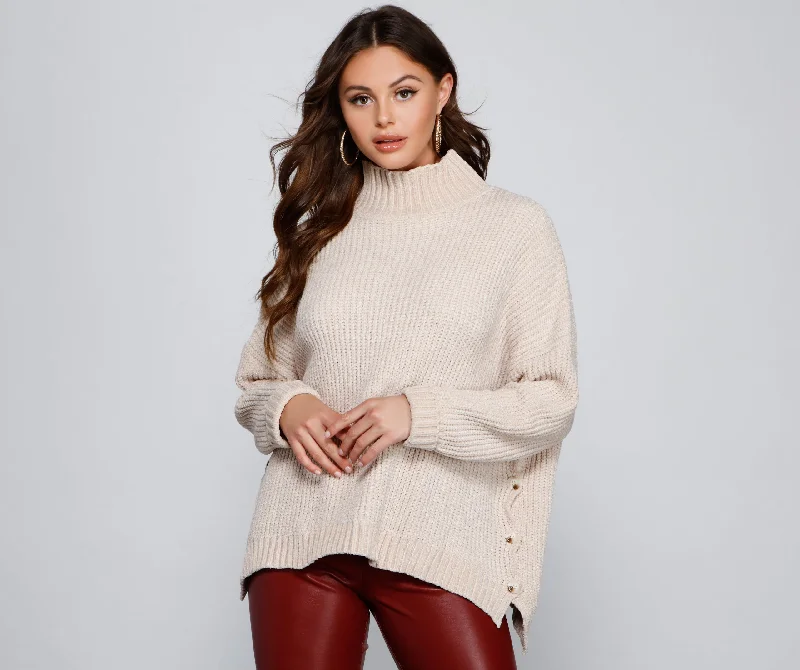 Ruffled Cuff Women Long Sleeve Top with a Feminine TouchCasual And Cozy Chenille Sweater