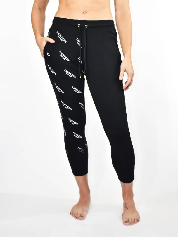 Metallic women trousers for a glamorous and eye - catching style13Ny Contour Crop Jogger In Black