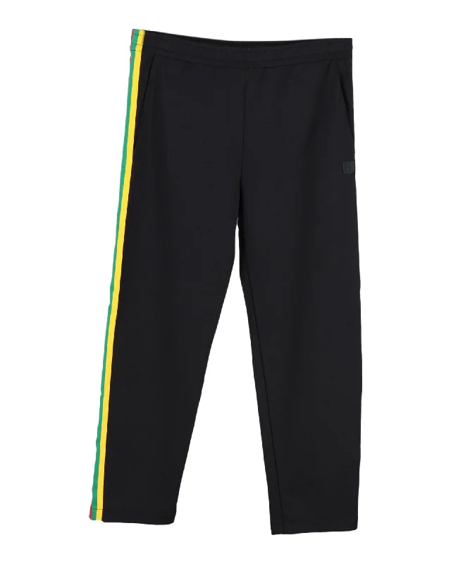 Elastic - waist women trousers for ultimate comfortAcne Studios Norwich Face Track Pants in Black Polyester