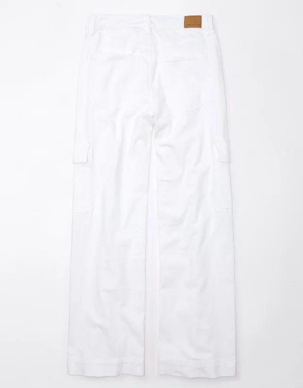 Culottes women trousers with a unique and trendy silhouetteAE Dreamy Drape Stretch Super High-Waisted Cargo Baggy Wide-Leg Jean