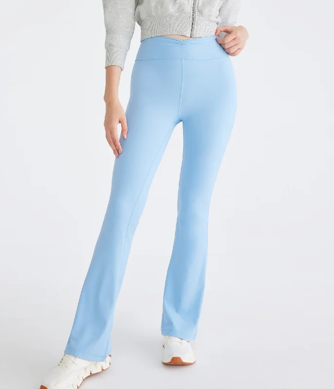 Metallic women trousers for a glamorous and eye - catching styleAeropostale Air Soft High-Rise Cinch Flare Leggings