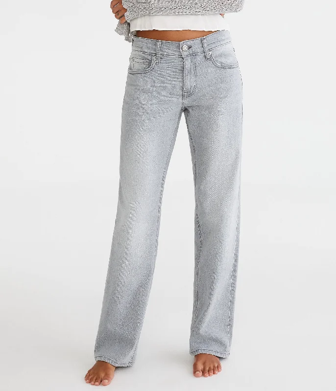 Denim women trousers for a durable and versatile optionAeropostale Low-Rise Baggy Jean