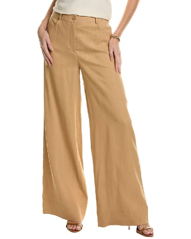 Cargo women trousers with multiple pockets for added functionalityAlberta Ferretti Linen-Blend Trouser