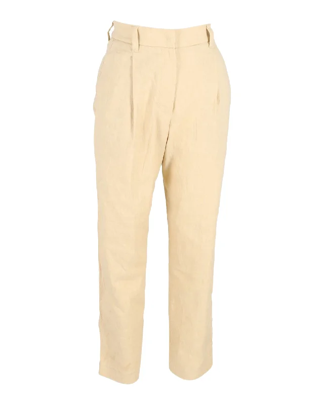 Metallic women trousers for a glamorous and eye - catching styleBrunello Cucinelli Trousers in Cream Cotton