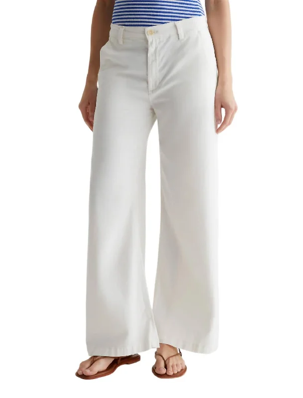 Metallic women trousers for a glamorous and eye - catching styleCaden Wide Leg Jean In Powder