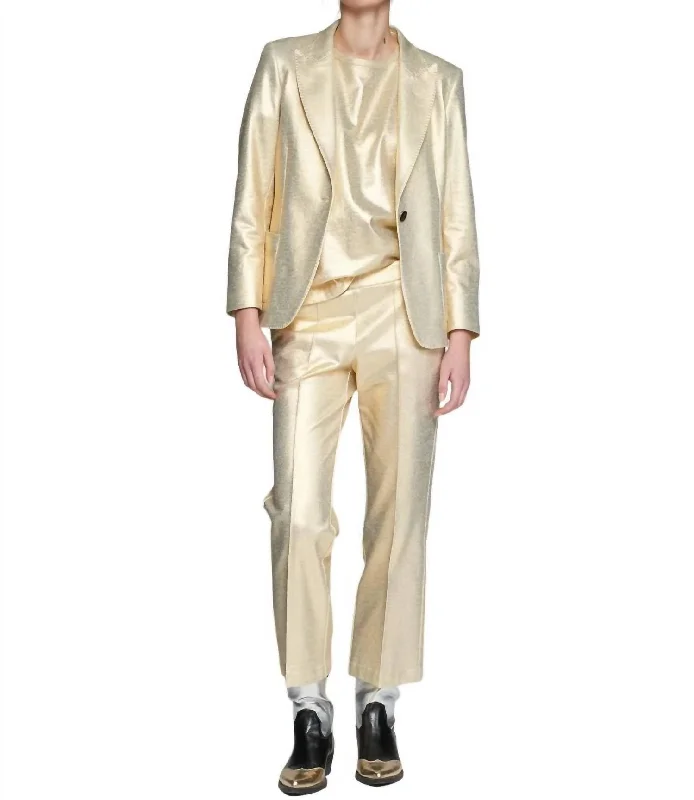 High - waisted women trousers for a flattering and retro lookCarole Pants In Metallic Gold