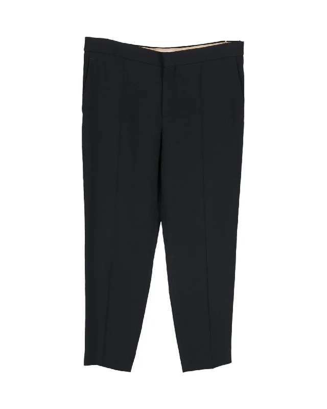 Tapered women trousers with a slimming effectChloé Straight Leg Trousers in Black Crepe