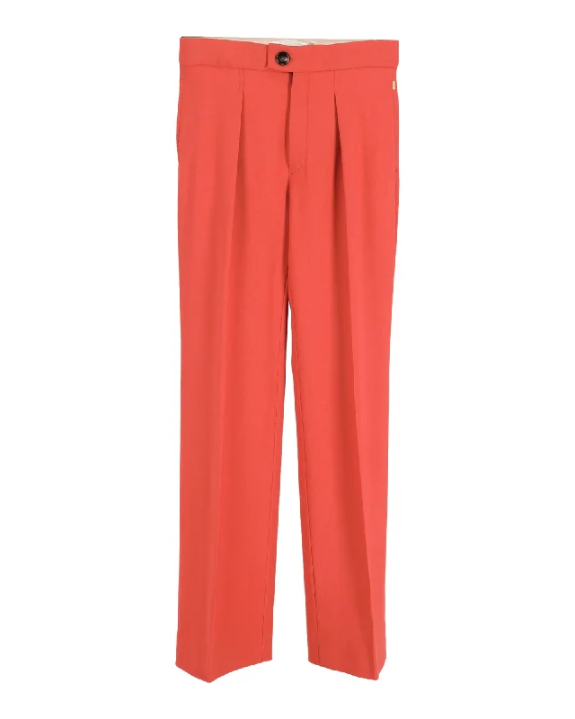 Palazzo women trousers for a flowy and comfortable feelChloé Straight-Leg Trousers in Orange Wool