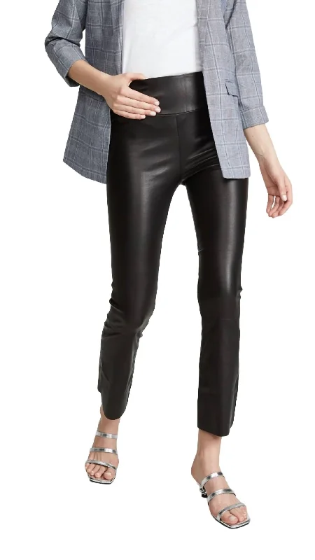 Metallic women trousers for a glamorous and eye - catching styleCrop Flare Legging In Black