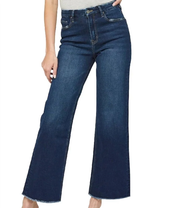 Corduroy women trousers for a warm and textured appearanceFestival Stretch Super High-Rise Wide Leg Jean In Ultramarine