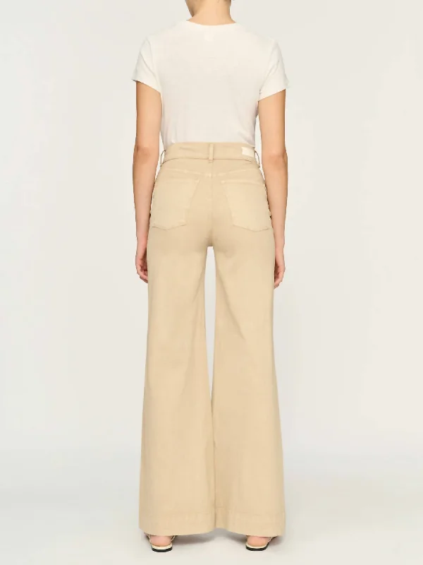 Wide - leg women trousers for a modern and elegant styleHepburn 32" In Oat