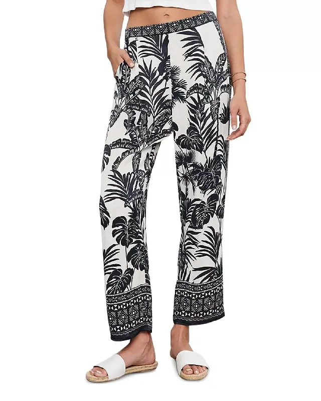 Denim women trousers for a durable and versatile optionIris Printed Pant In Black