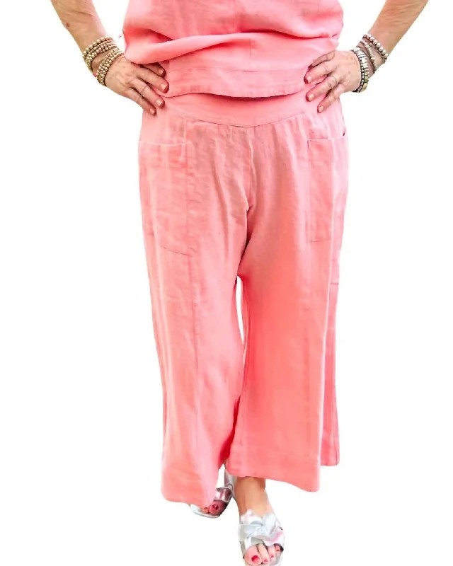 High - waisted women trousers for a flattering and retro lookLinen Slouch Pocket Pant In Geranium