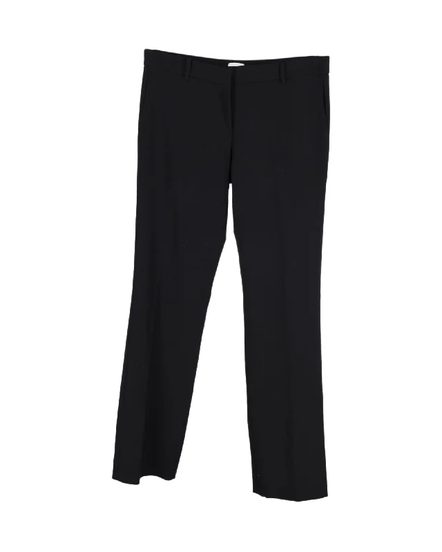 Embroidered women trousers with intricate details for a unique charmMagda Butrym Straight-Leg Trousers in Black Cotton