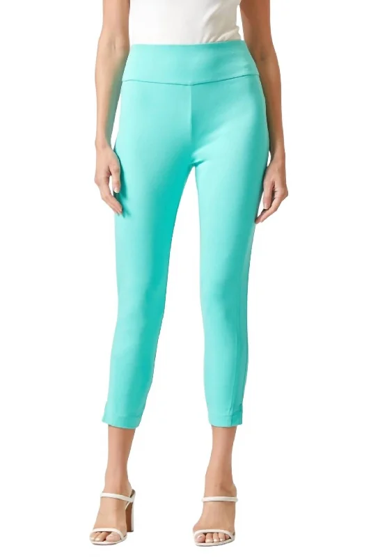 Cargo women trousers with multiple pockets for added functionalityMagic High Waisted Skinny Pant 26" In Aqua