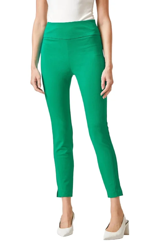 Metallic women trousers for a glamorous and eye - catching styleMagic High Waisted Skinny Pant 26" In Kelly Green