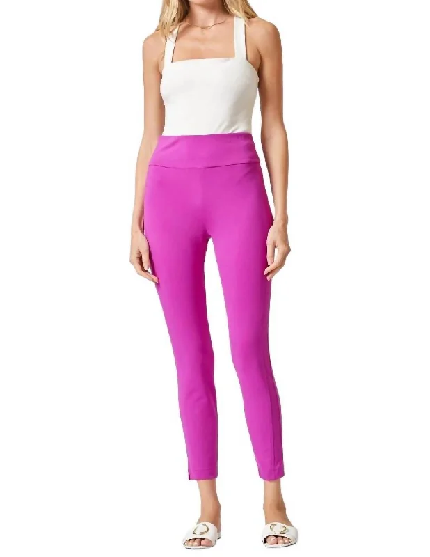 Pleated women trousers for a sophisticated and formal lookMagic High Waisted Skinny Pant 26" In Spring Magenta