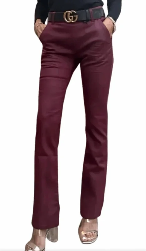 Linen women trousers for a breathable and summer - friendly choiceNansi Pants In Merlot Snake