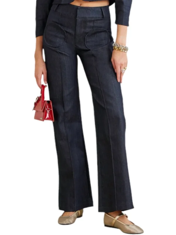 Palazzo women trousers for a flowy and comfortable feelOlafur Denim Pants In Dark Blue