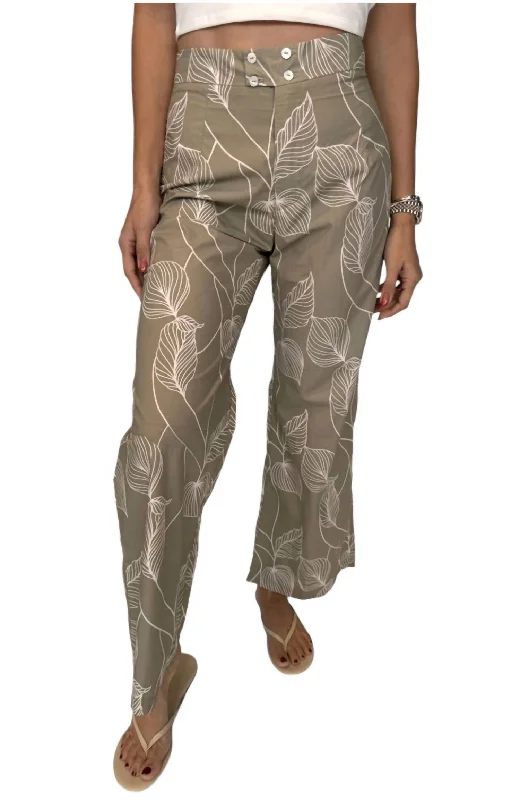 Printed women trousers with floral patterns for a feminine touchPalmera Pants In Tan