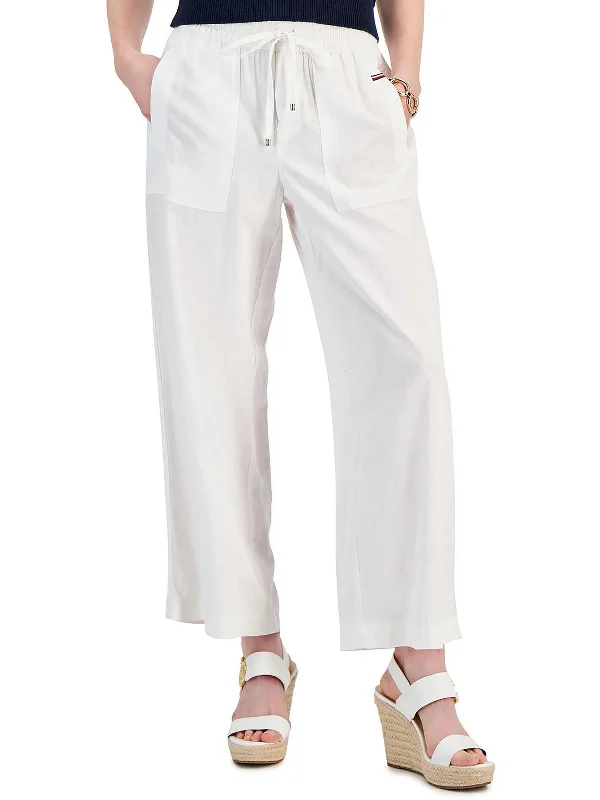 High - waisted women trousers for a flattering and retro lookPetites Womens Drawstring Comfy Cargo Pants