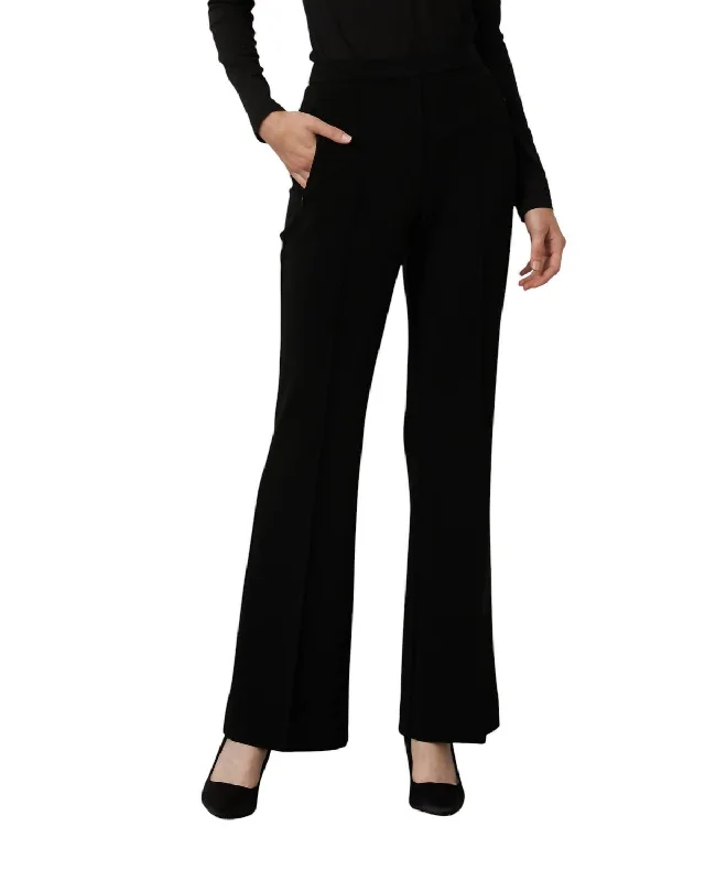 Embroidered women trousers with intricate details for a unique charmPintuck Flared Pants In Black