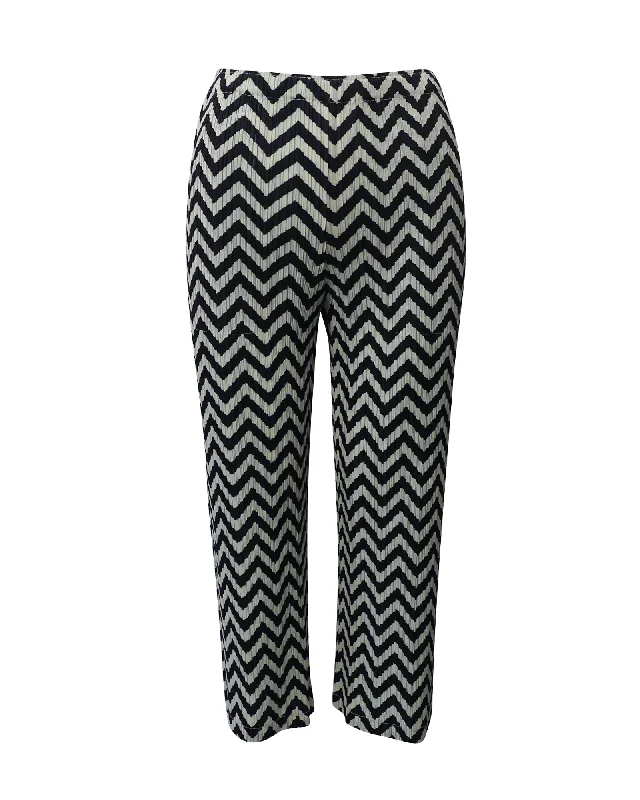 Bootcut women trousers to pair well with different shoesPleats Please Zigzag Print Pants in Multicolor Polyester