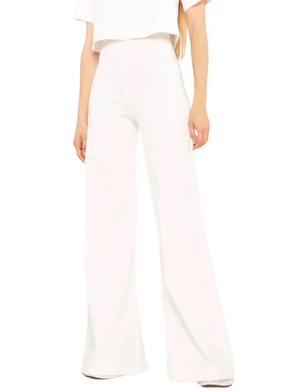 Wide - leg women trousers for a modern and elegant stylePonte Knit Wide Leg Pant In Off-White