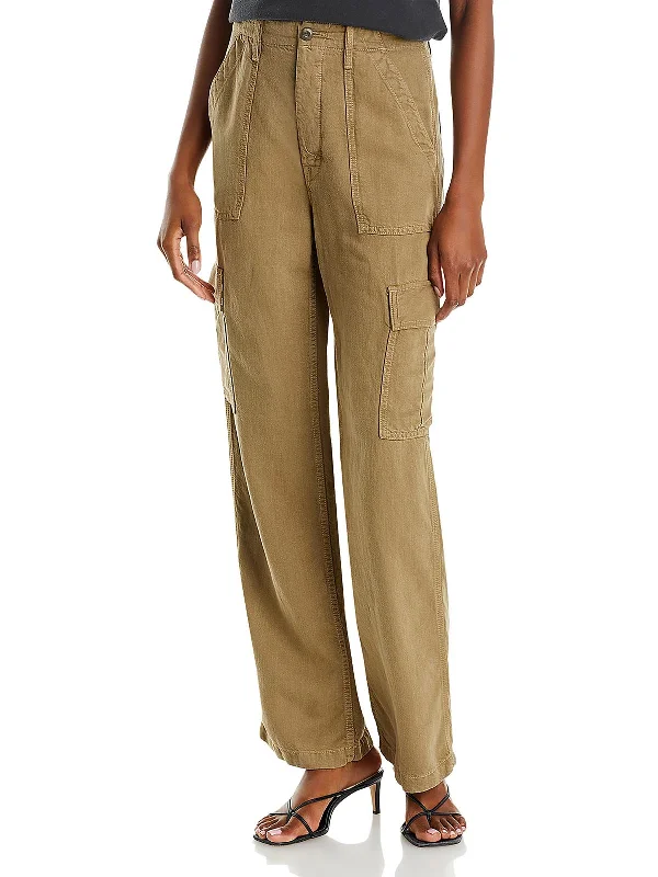 Embroidered women trousers with intricate details for a unique charmPrivate Womens Mid Rise Knit Cargo Pants