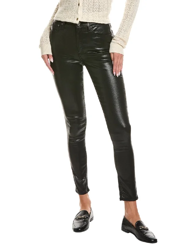 Corduroy women trousers for a warm and textured appearancerag & bone Nina Coated Black High-Rise Skinny Jean