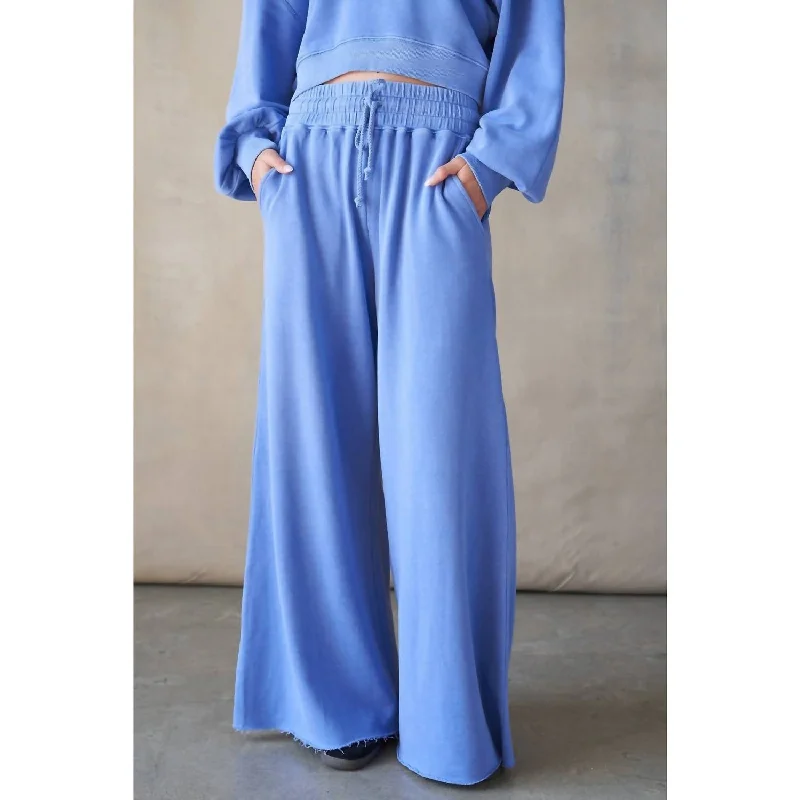 Denim women trousers for a durable and versatile optionRemy Wide Oversized Sweatpant In Vintage Blue