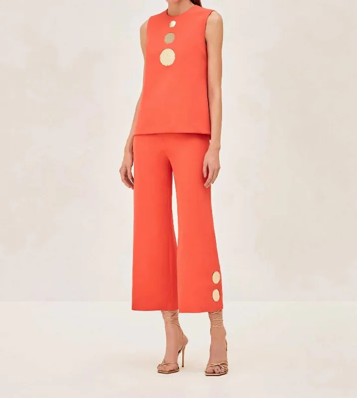 Palazzo women trousers for a flowy and comfortable feelRich Pants In Red Orange