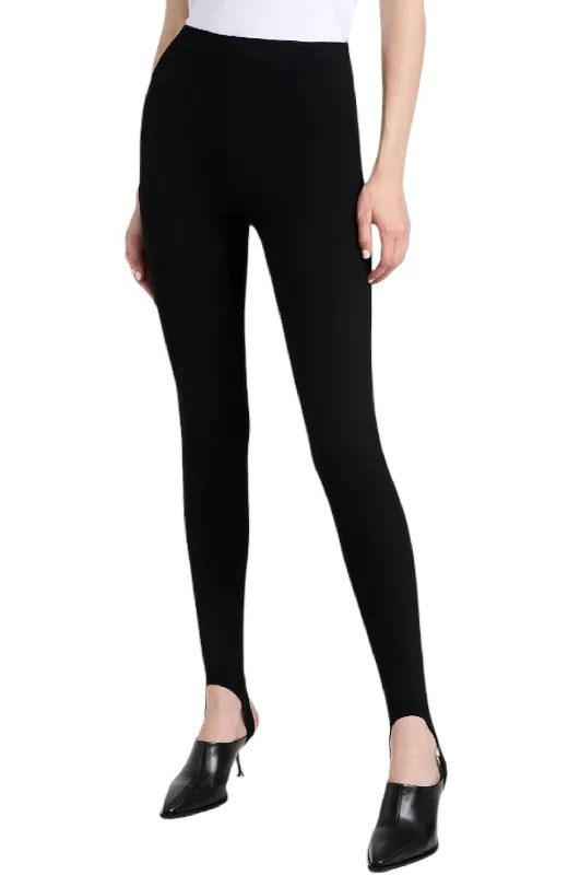 Metallic women trousers for a glamorous and eye - catching styleRio Stirrup Pants In Black