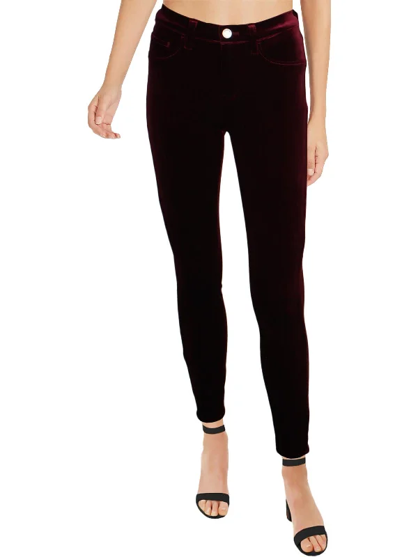 Pleated women trousers for a sophisticated and formal lookThe Great Jones Womens Velvet Ankle Skinny Pants