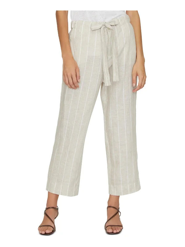 Plus - size women trousers for a perfect fit and confidenceThe Shayne Womens Linen Hampton Stripe Palazzo Pants