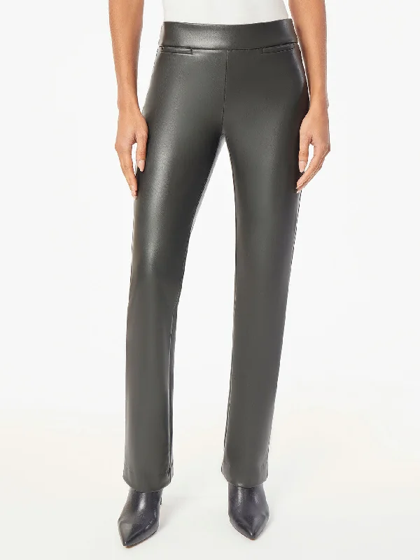 Denim women trousers for a durable and versatile optionVegan Leather Pull-On Pants