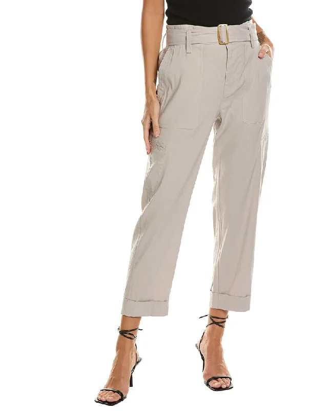 Leather women trousers for a bold and edgy lookVince Belted Linen-Blend Pant