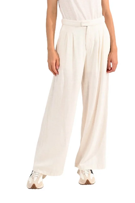 Palazzo women trousers for a flowy and comfortable feelWide Leg Linen Pants In Off White