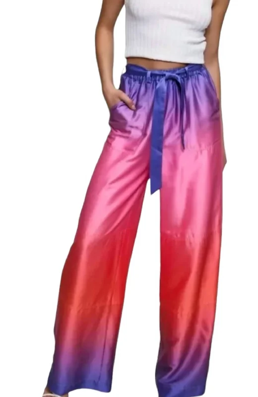 Leather women trousers for a bold and edgy lookWide Leg Pants In Sunset Gradient