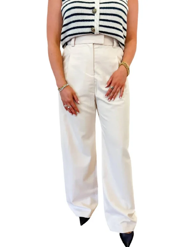 Tapered women trousers with a slimming effectWide Leg Trouser Pants In Cream