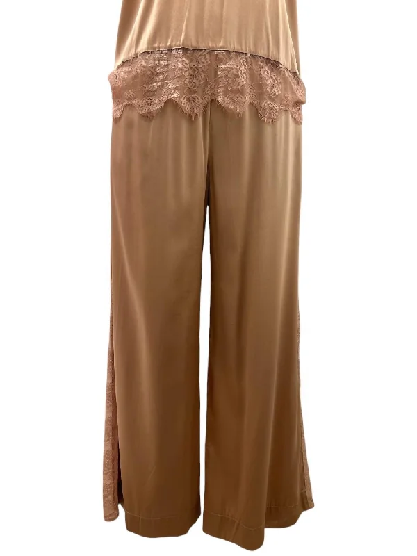 Plus - size women trousers for a perfect fit and confidenceWomen's Brya Silk & Lace Trousers In Malt