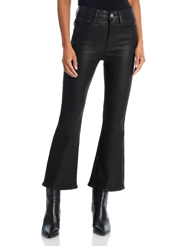 Pleated women trousers for a sophisticated and formal lookWomens Cropped Mid Rise Flared Pants