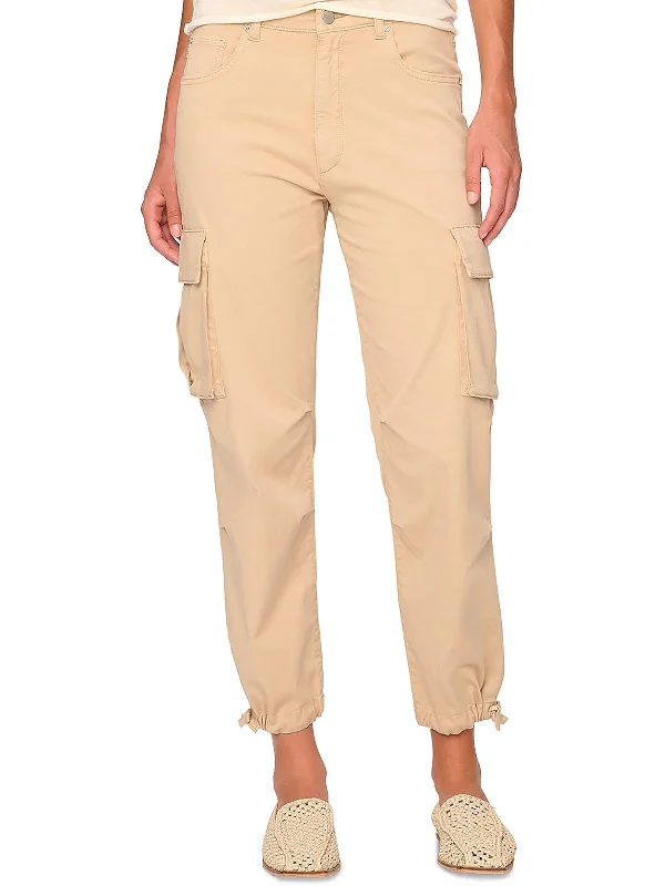 Striped women trousers with a nautical or modern patternWomens High Rise Cargo Jogger Pants