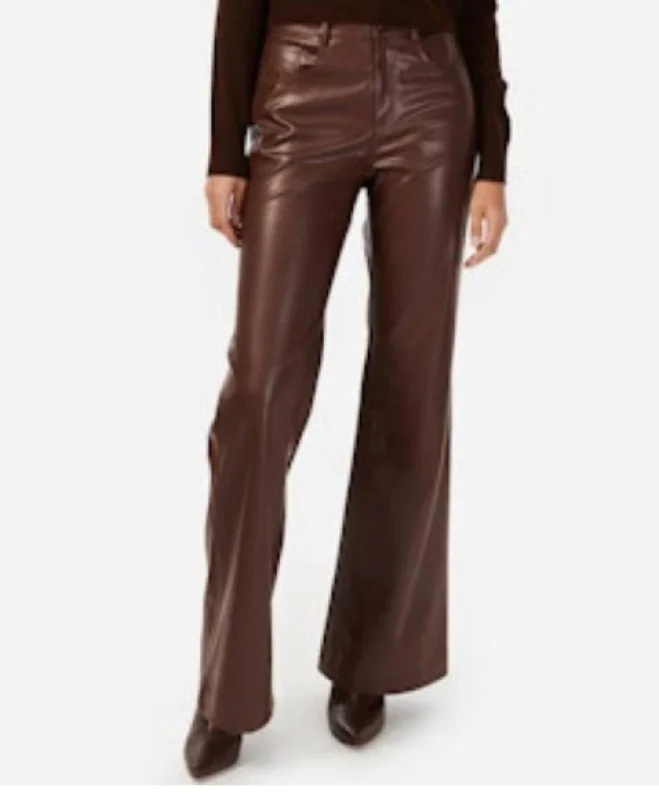 Cargo women trousers with multiple pockets for added functionalityZenobia Vegan Leather Pants In Java