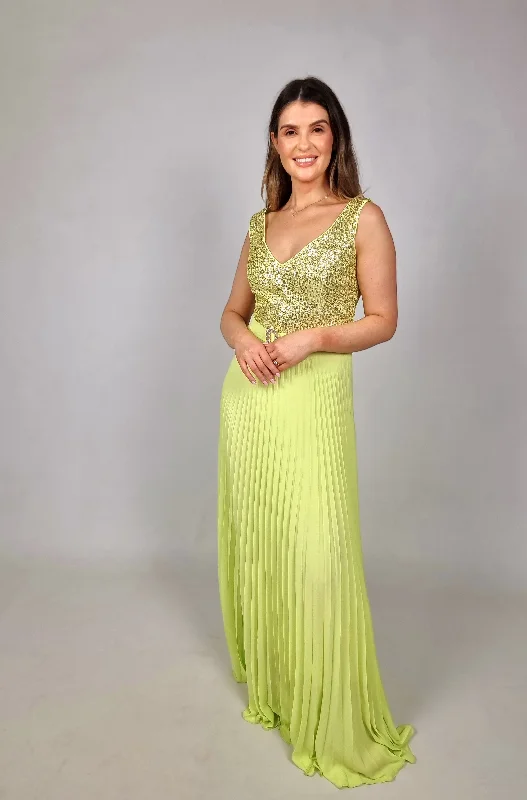 Hooded Women Sweater for Added Comfort and StyleAccess Lime Green Maxi Sleeveless Dress With Sequins