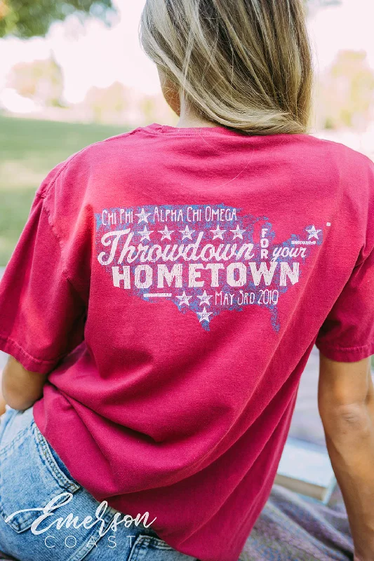 Muscle Women T Shirt for a Sporty and Casual LookAlpha Chi Omega Social Throwdown For Your Hometown Tee